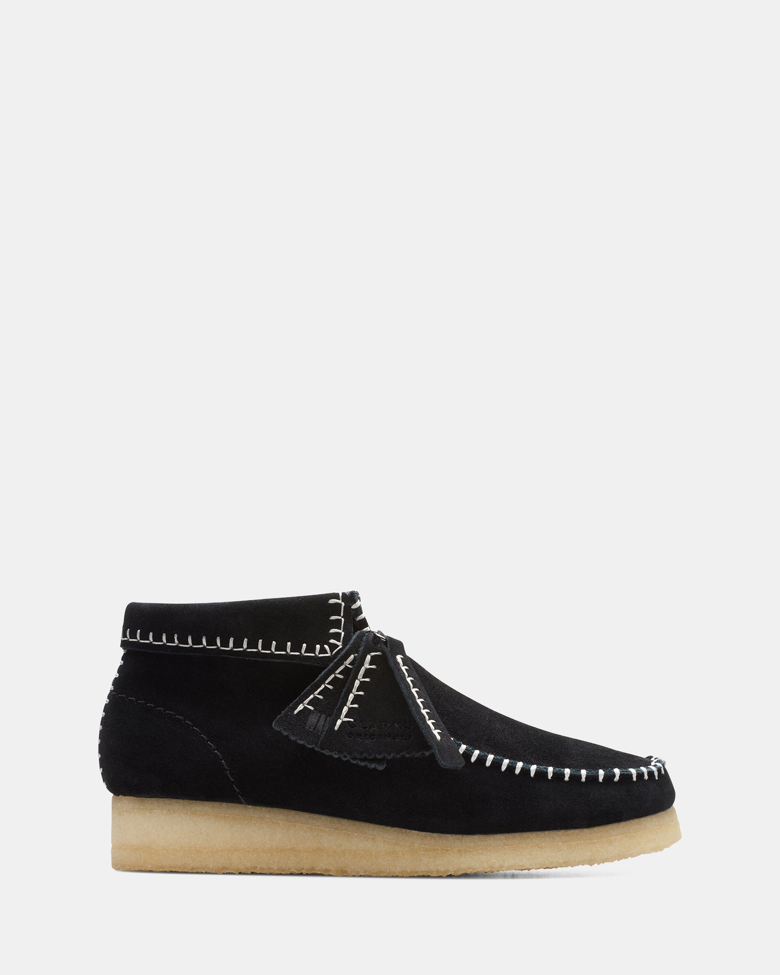 WALLABEE BOOT STITCH Black Suede – Clarks