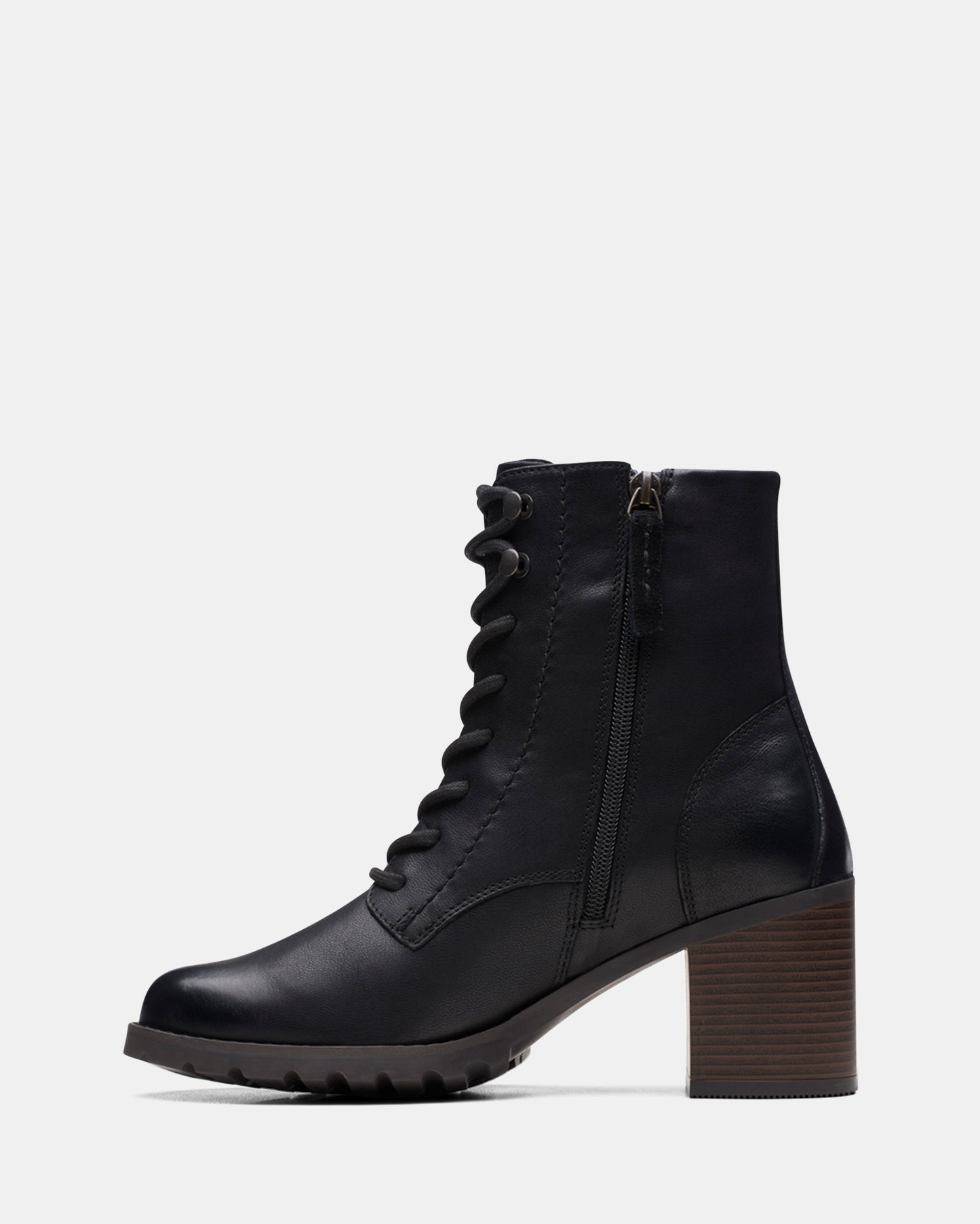 Clarkwell Lace Black Wlined Leather