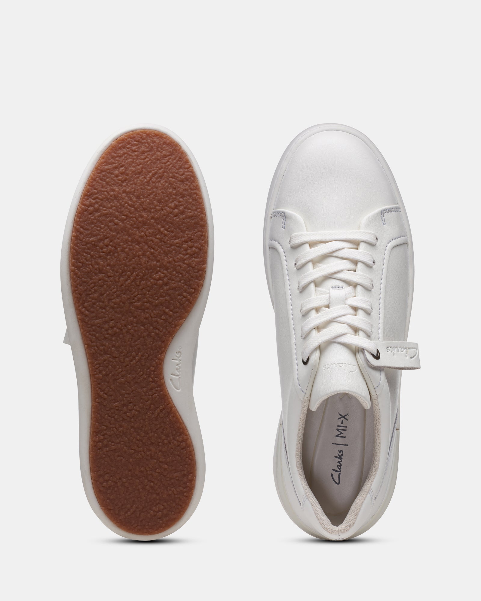 Clarks white store sneakers