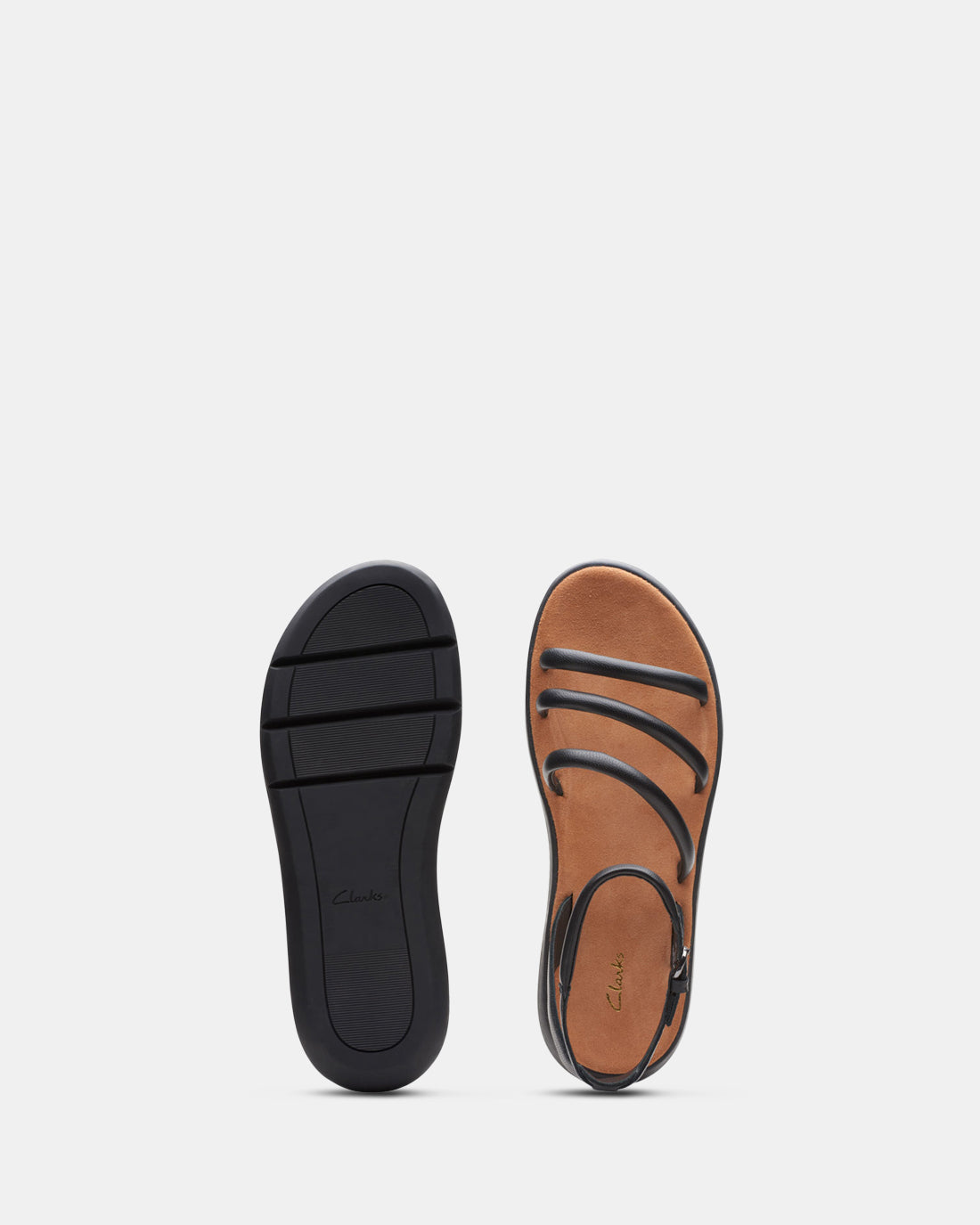 Clarks black on sale leather sandals