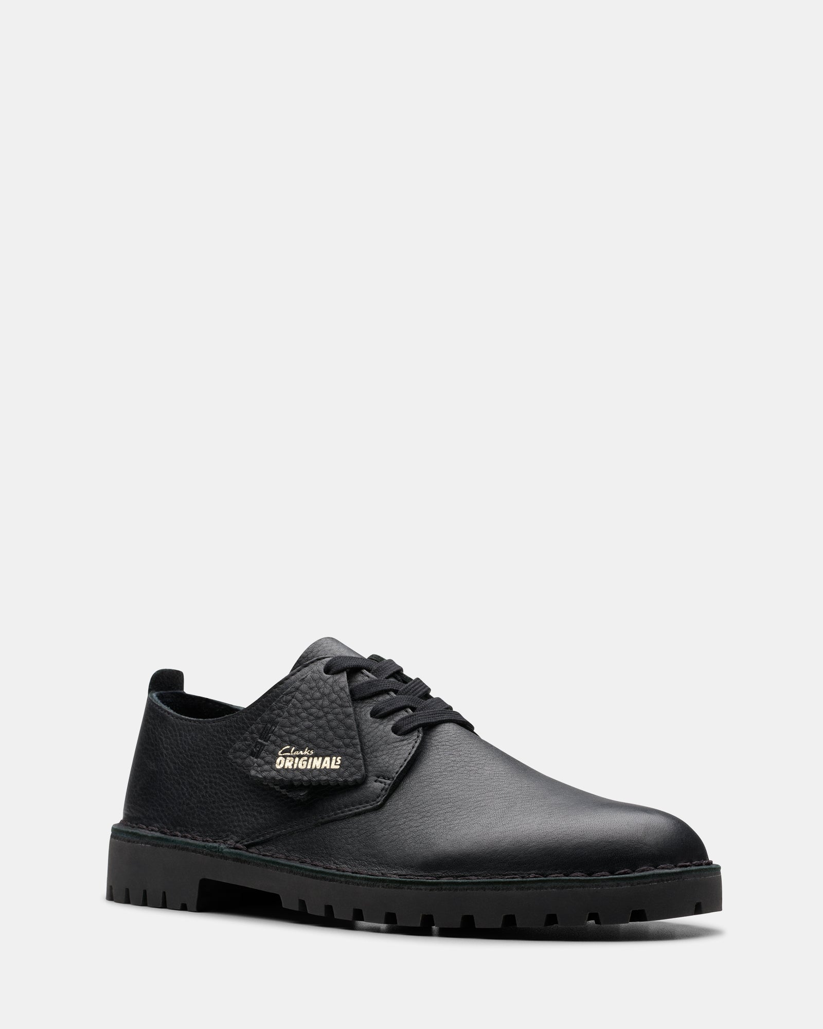 Clarks desert black leather hotsell