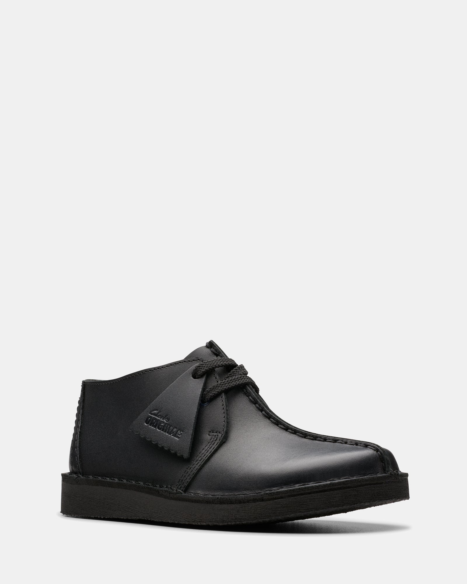 DESERT TREK OLDER KIDS Black Leather – Clarks