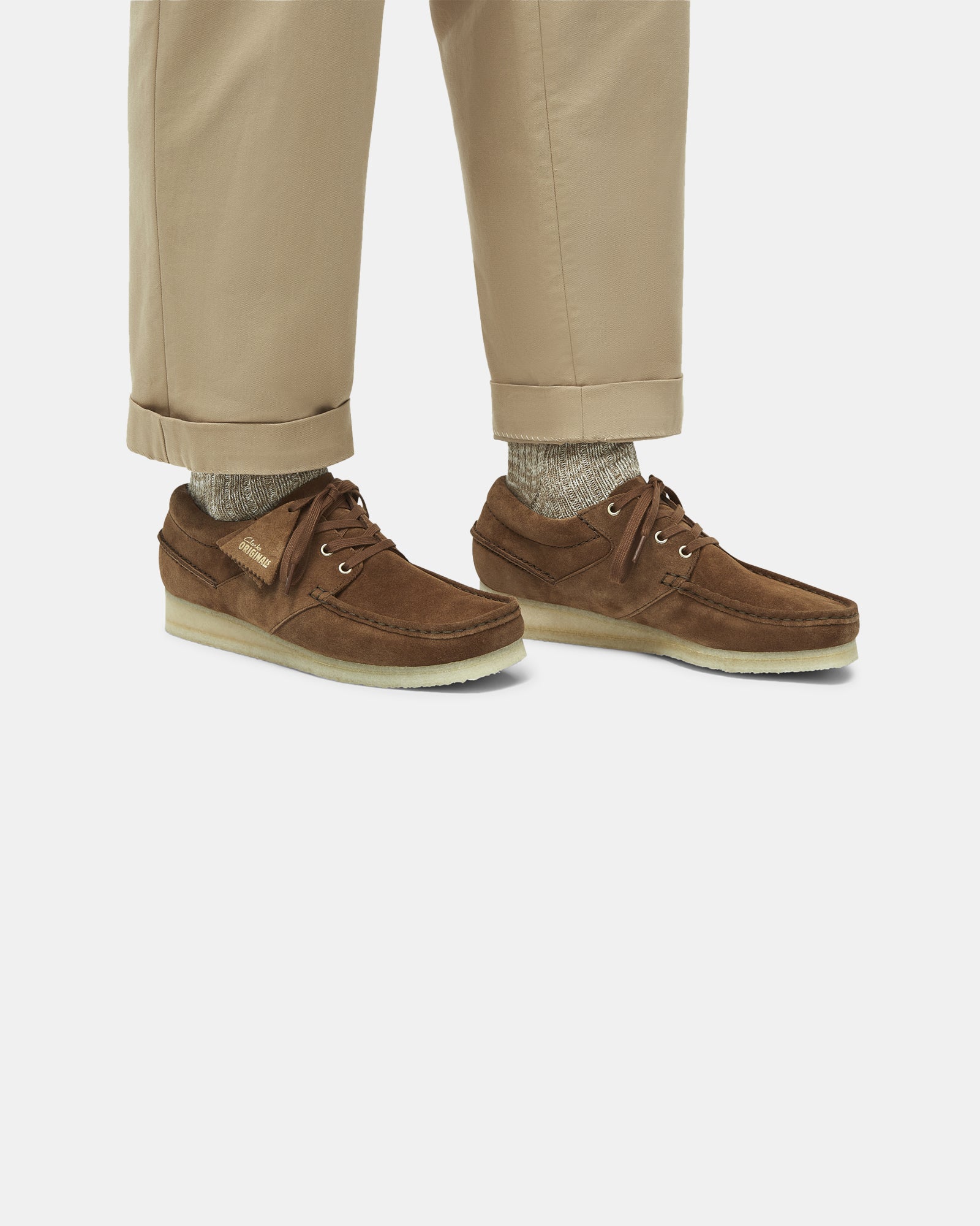 国内配送 CLARKS WALLABEE BOAT COLA SUEDE Wallabee Boat Cola Suede – Premier