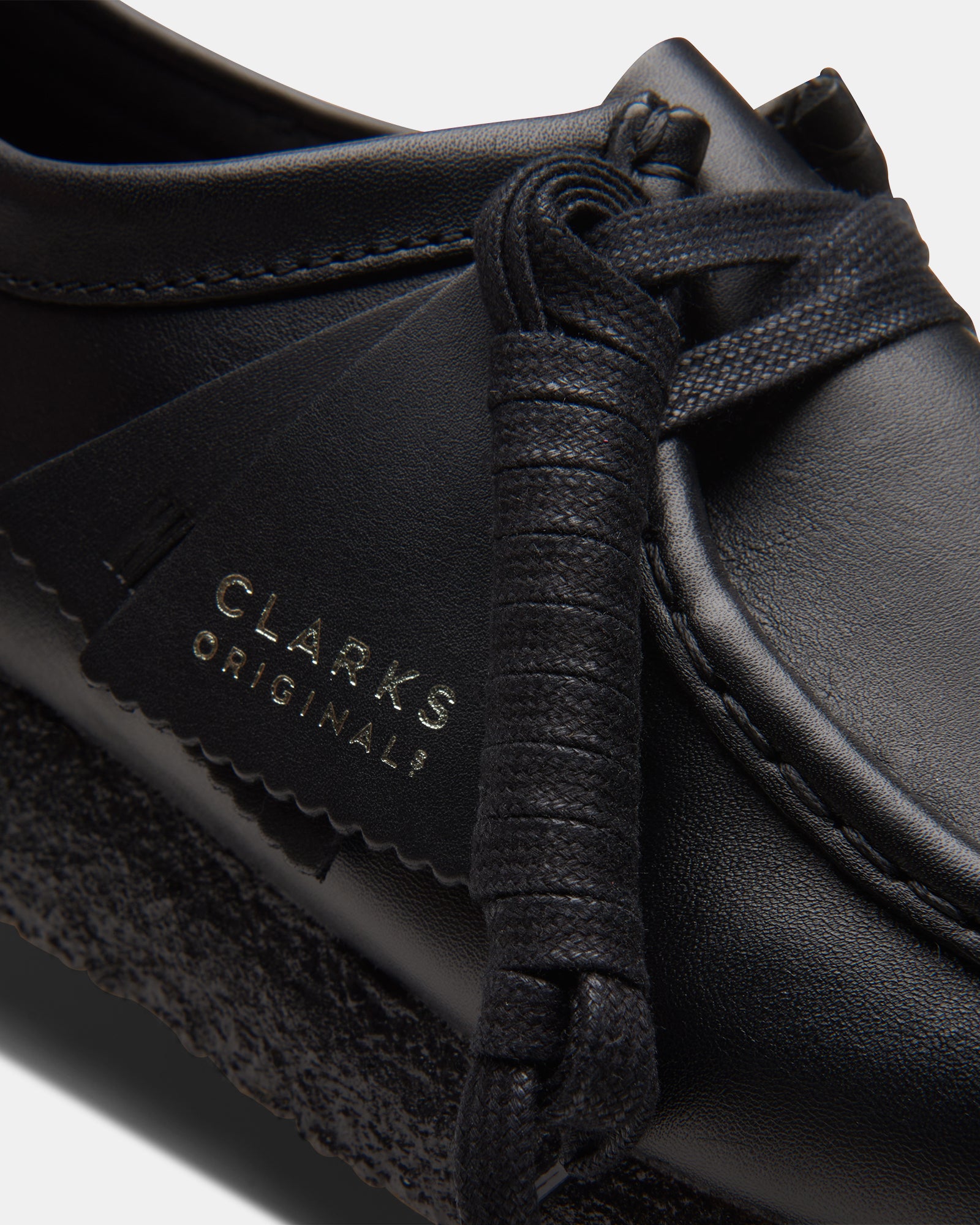 Clarks wallabee leather black hotsell