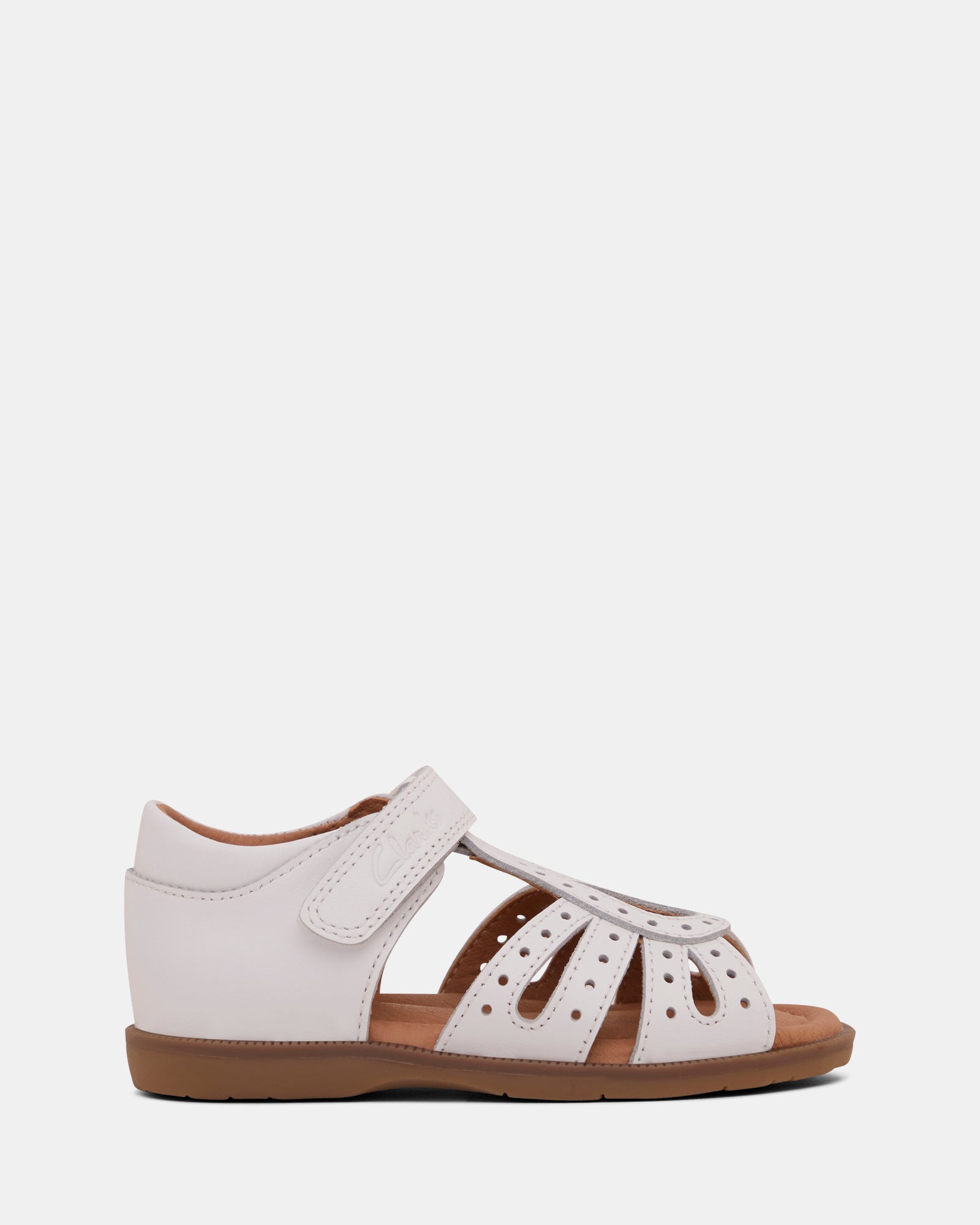 Clarks girls best sale white sandals