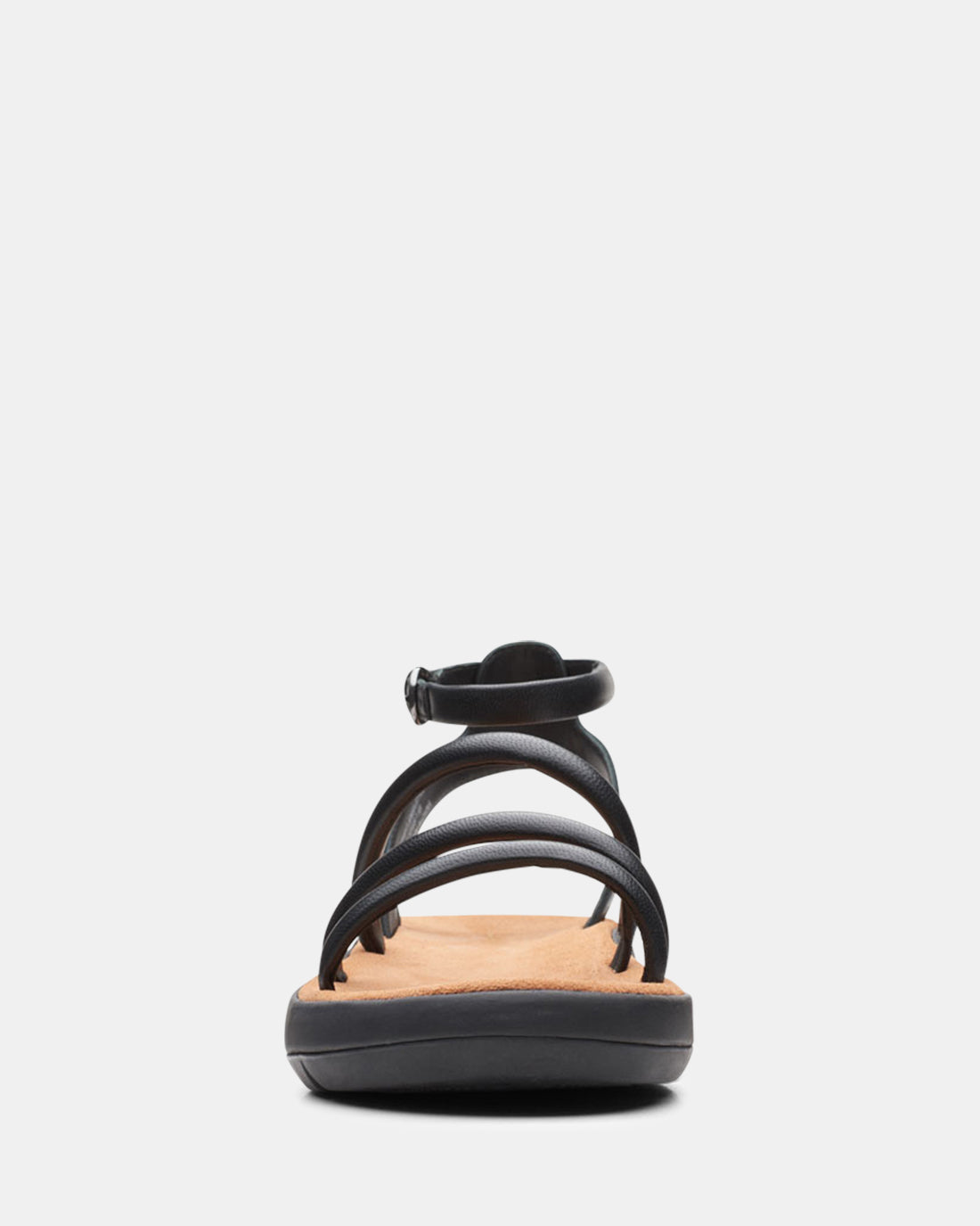 Clarks black leather store flip flops