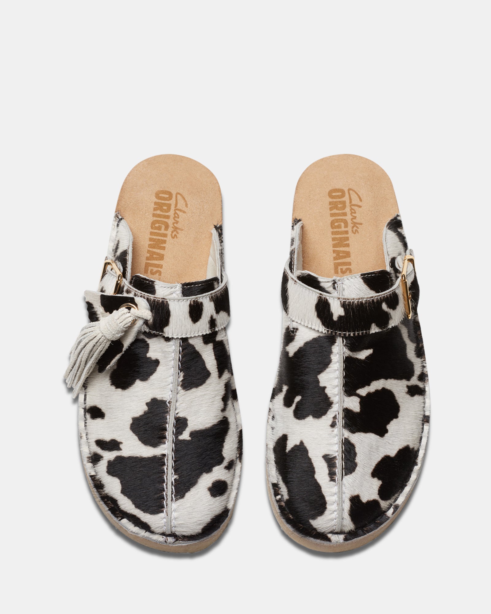 Trek Mule W Black Cow Print Clarks