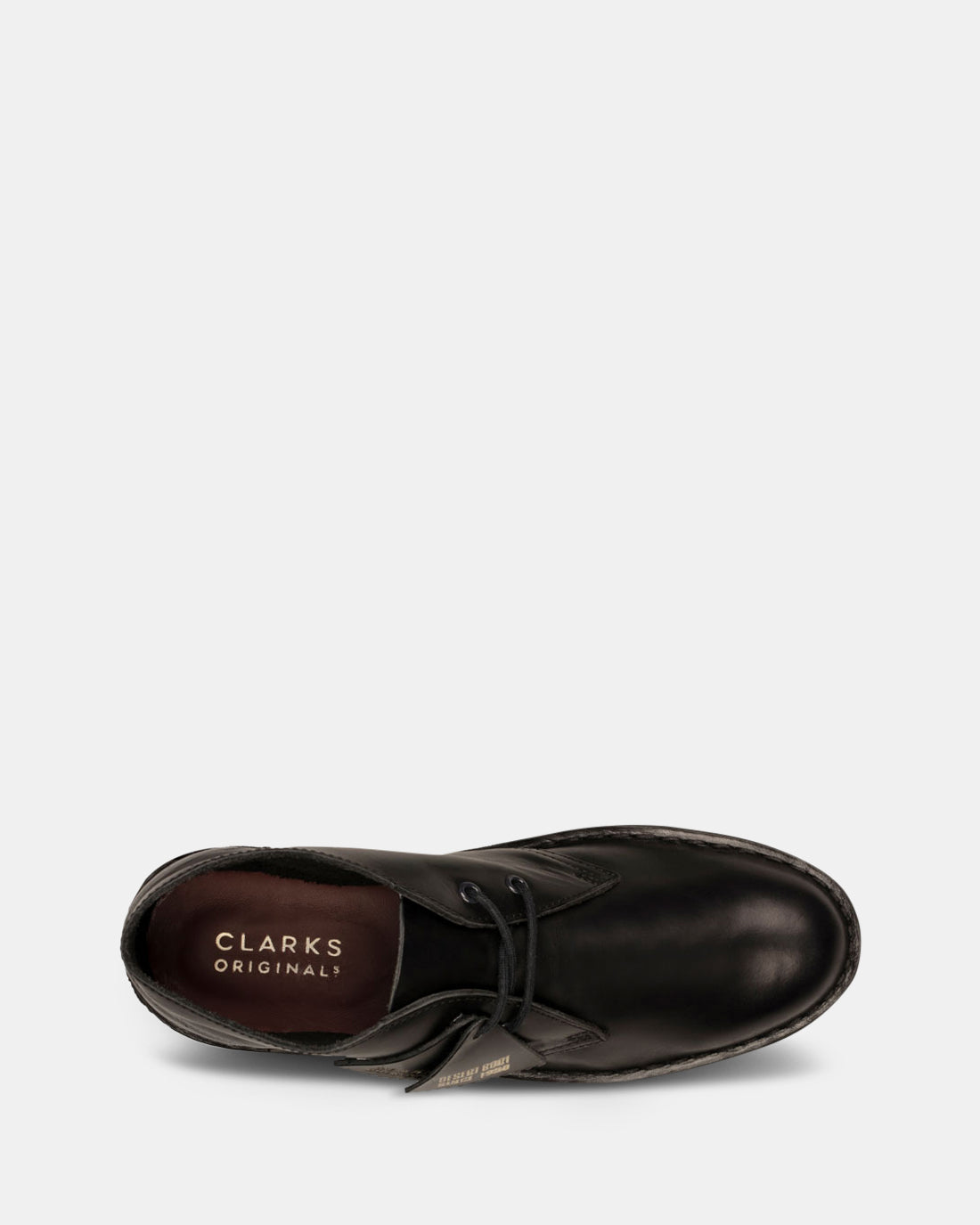 Clarks desert boot black smooth clearance leather