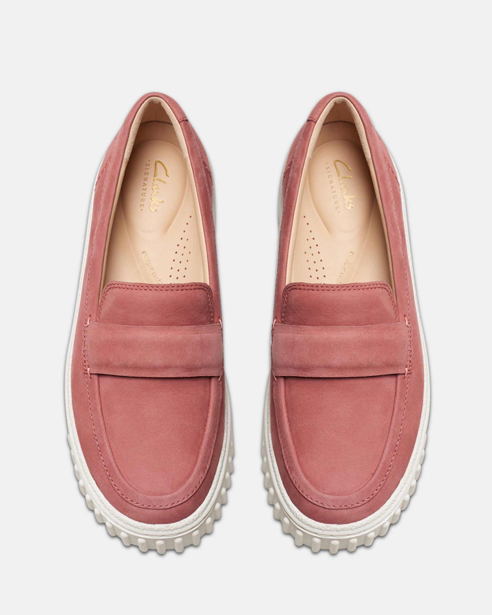 Clarks pink loafers deals