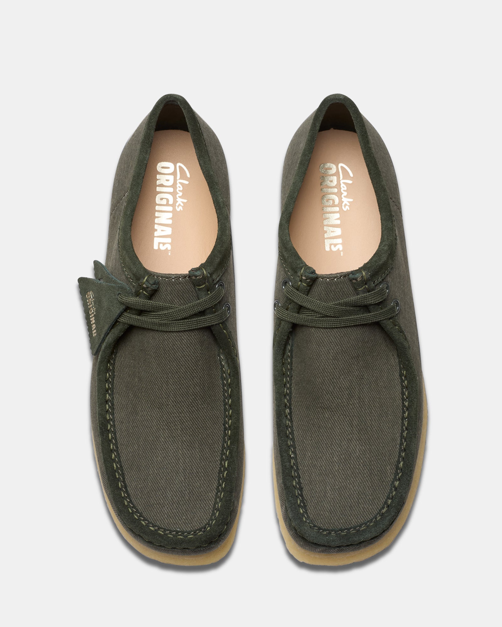 Wallabee (m) Forest Green Canvas – Clarks