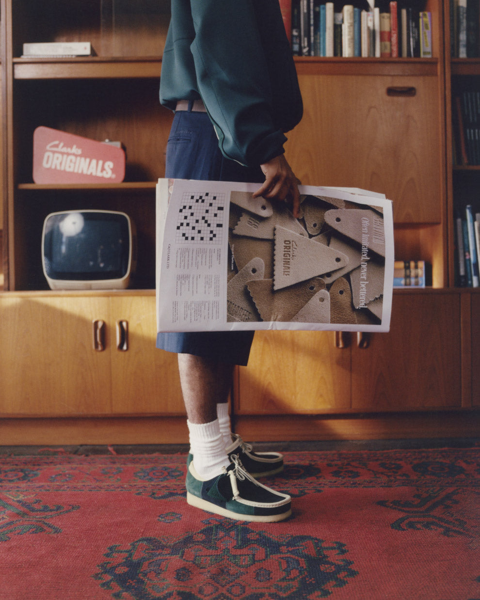 Wallabee-BLue-Green-Stripe