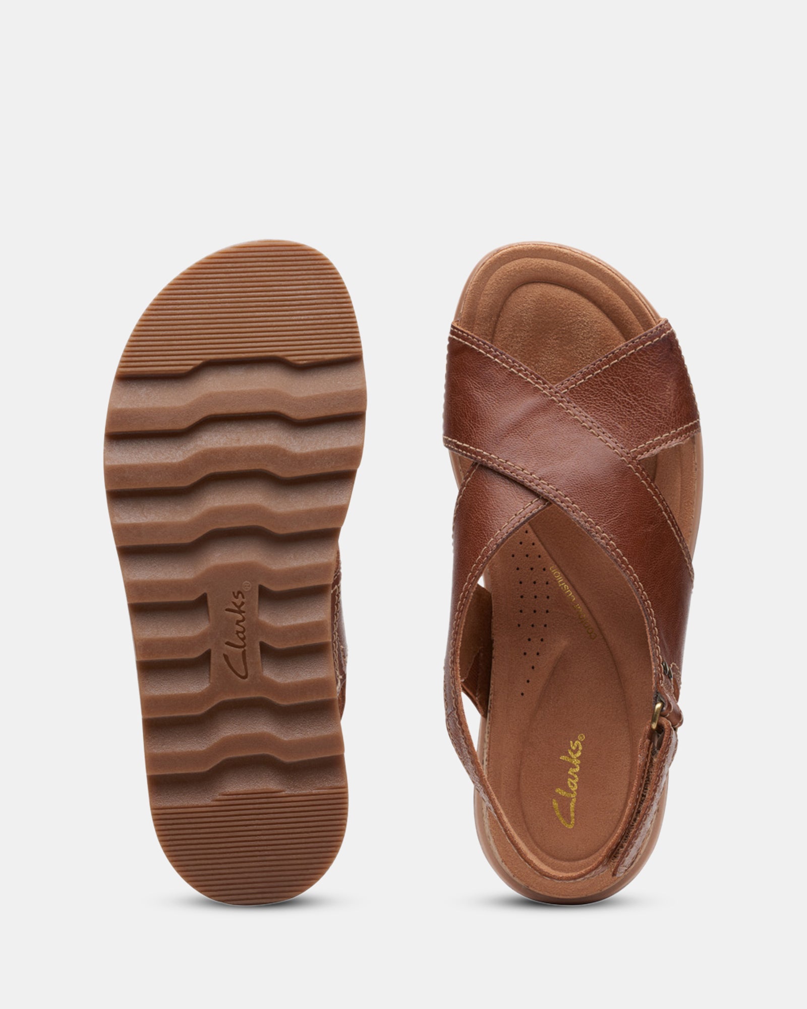 Clarks tan leather store sandals