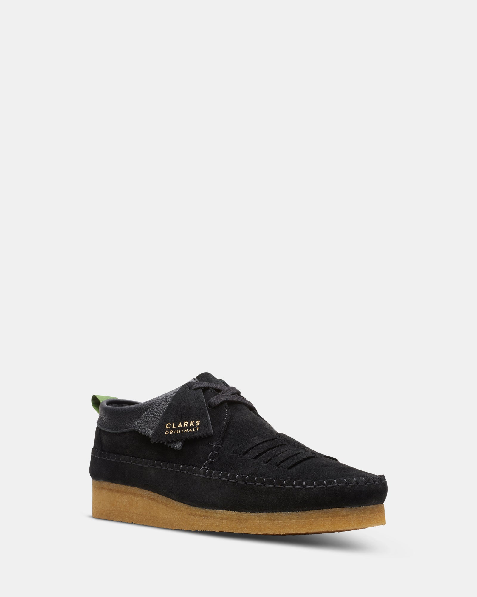 Clarks weaver cheap black leather