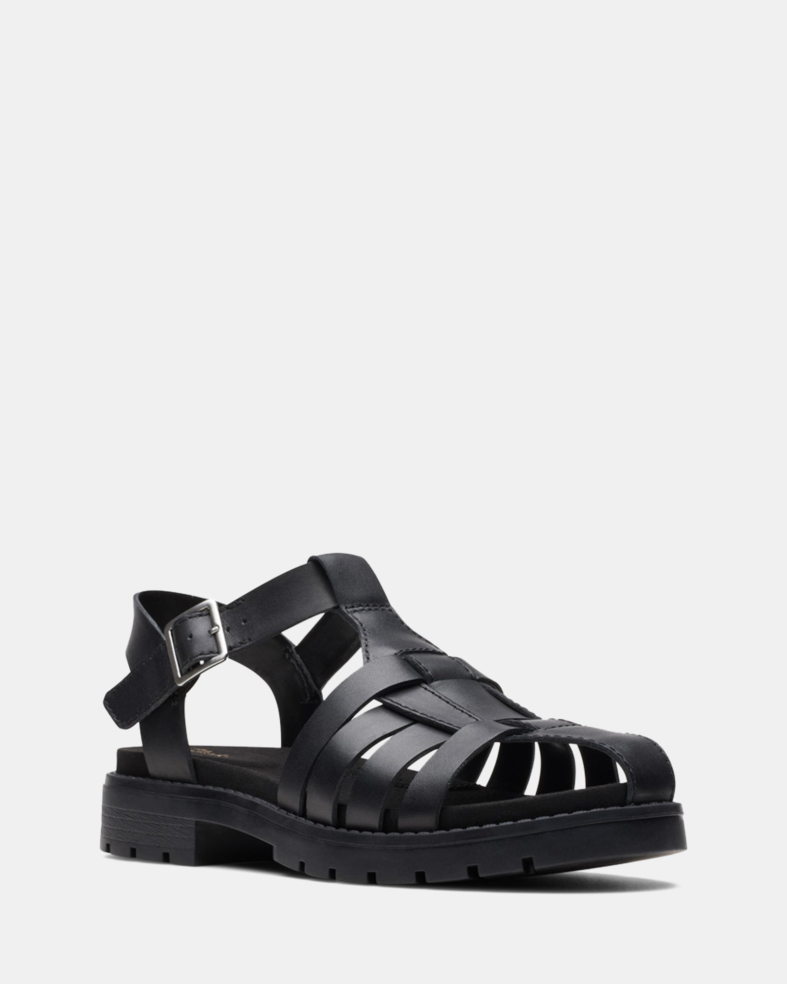 Clarks black store leather sandals