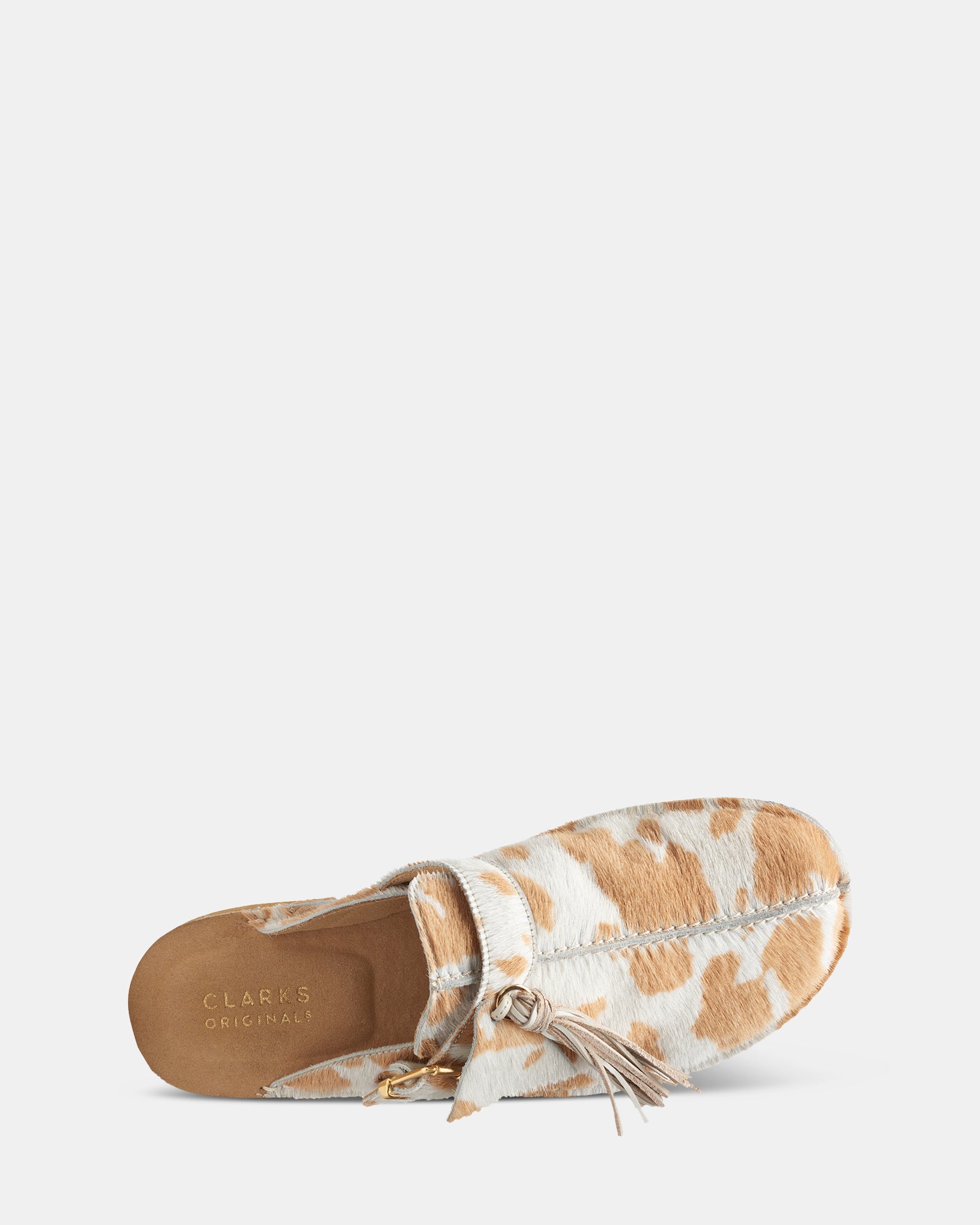 Trek Mule (W) Tan Cow Print – Clarks