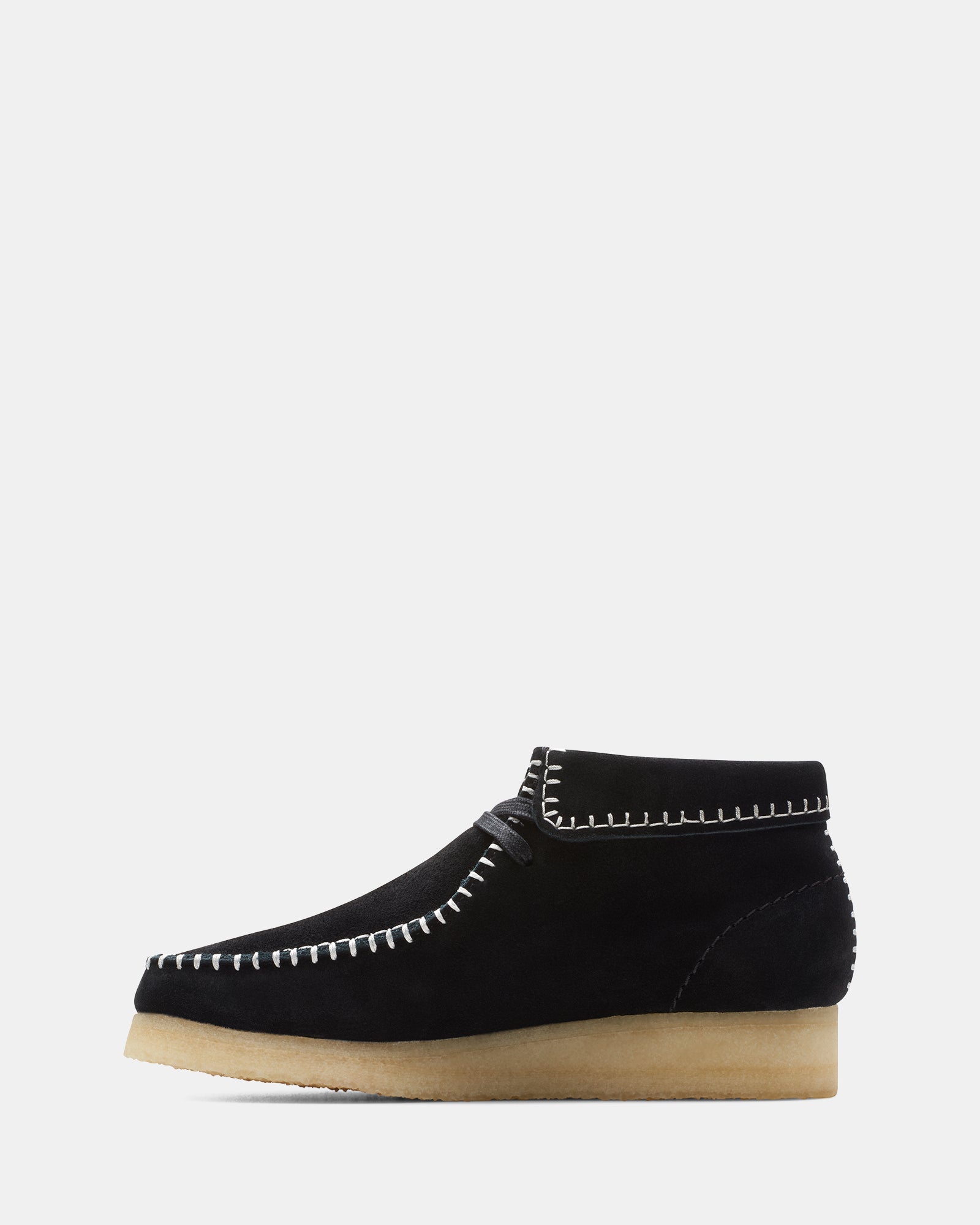 WALLABEE BOOT STITCH Black Suede Clarks