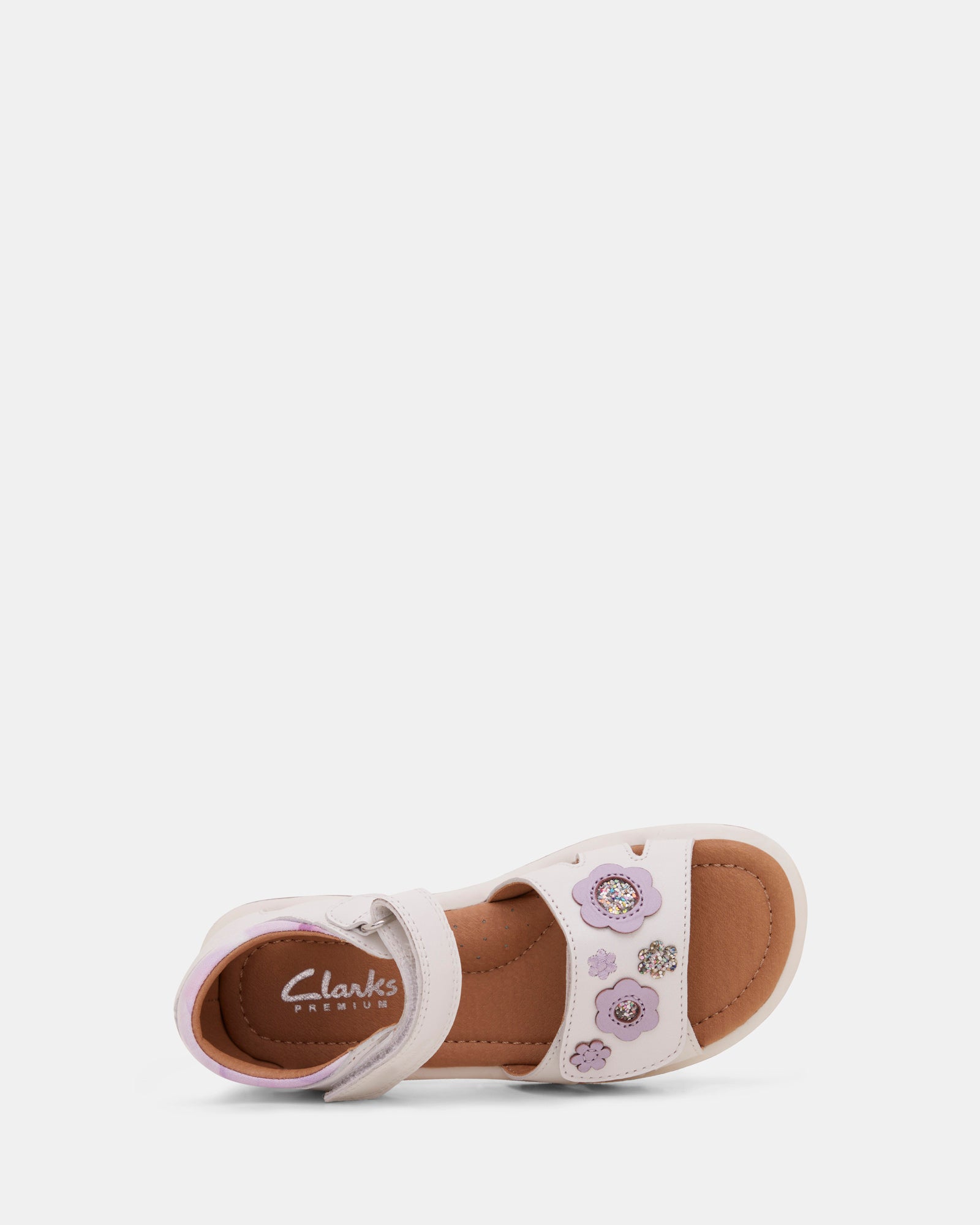 Clarks girls best sale white sandals